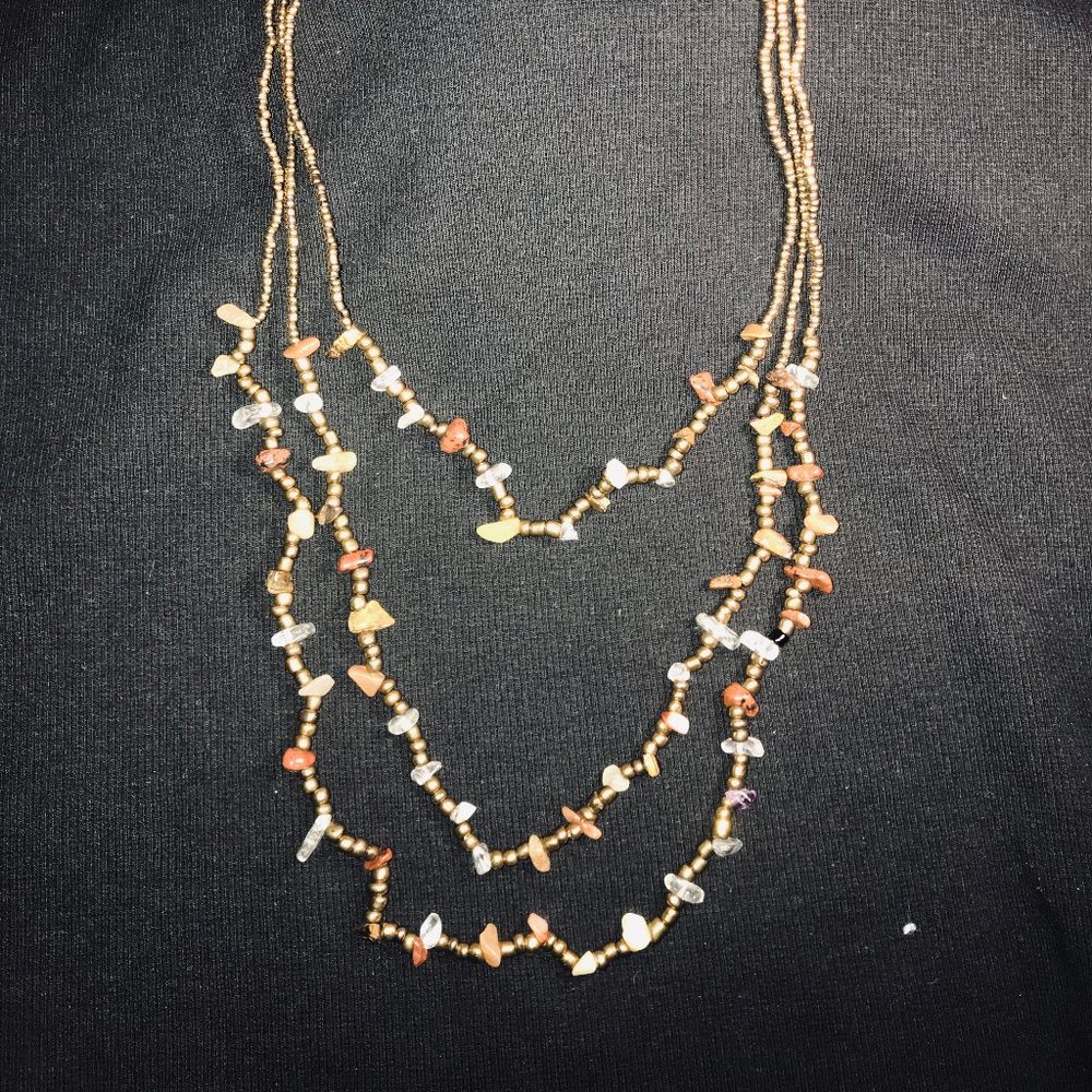 Glass and Stone Bead Necklace
